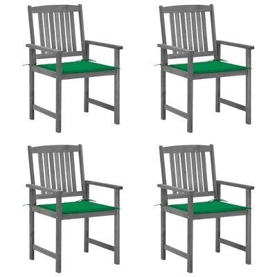 Patio Chair Set of 4 Gray Solid Acacia wood vidaXL