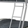Royal Hampton Twin over Full Bunk Bed with Attached Ladder, Silver Metal - 2 of 4