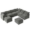 126" Modular U-Shaped Sectional Sofa with Storage Seat, Faux Double-Layer Cushions, 8-Piece Free combination Sofa Bed - 4 of 4