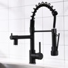 Yukimo LED Commercial Kitchen Faucet with Pull Down Sprayer, Single Handle High-Arc Gooseneck Sink Faucet, Black - 3 of 4