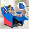 Kids Recliner Chair Gaming Sofa PU Leather Armchair w/Side Pockets Pink\Blue - image 3 of 4