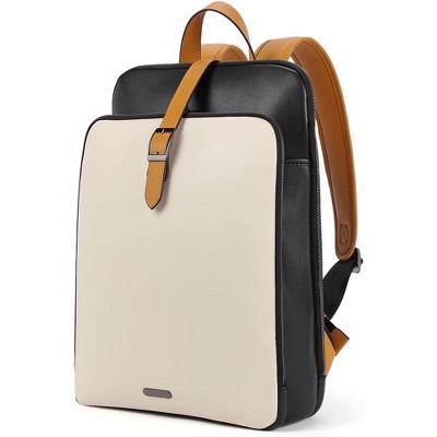 CLUCI Leather Backpack for Women, 15.6 inch Laptop Bag, Large Genuine Work Backpack Travel Back