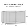 Aoodor Universal 10 x 13 ft. Gazebo Replacement Mosquito Netting Screen 4-Panel Sidewalls with Double Zipper (Only Netting) - 3 of 4