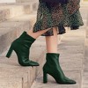 Allegra K Women's Pointy Toe Back Zip Block Heel Ankle Boots - 3 of 4