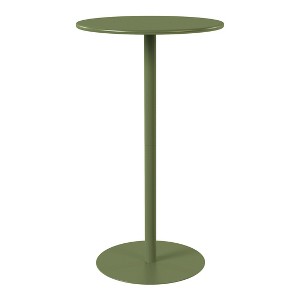 WestinTrends Playa 41.25" Adjustable Metal Round Bar Height Table, Olive Green - 1 of 4