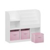INFURNIC Decorative Bookshelf Kids Bookcase Multifunctional Bookshelf, Bookcase Display Stand With 3 Fabric Drawers, Pink, 36.22"*11.81"*31.5" - 2 of 4
