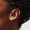 Black Bow Jewelry 6 x 22mm 14k Yellow Gold with Rhodium Feather Ear Climber Earrings - 3 of 4