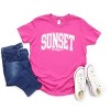 The Juniper Shop Varsity Sunset Chaser Youth Short Sleeve Tee - S - Berry - 3 of 4