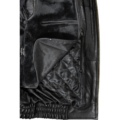Victory Outfitters Men's Genuine Lambskin Leather Bomber Jacket Black S — фото 2