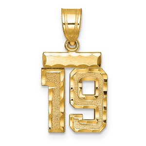 Black Bow Jewelry 14k Yellow Gold, Varsity Collection, Small D/C Pendant Number 19 - 1 of 3