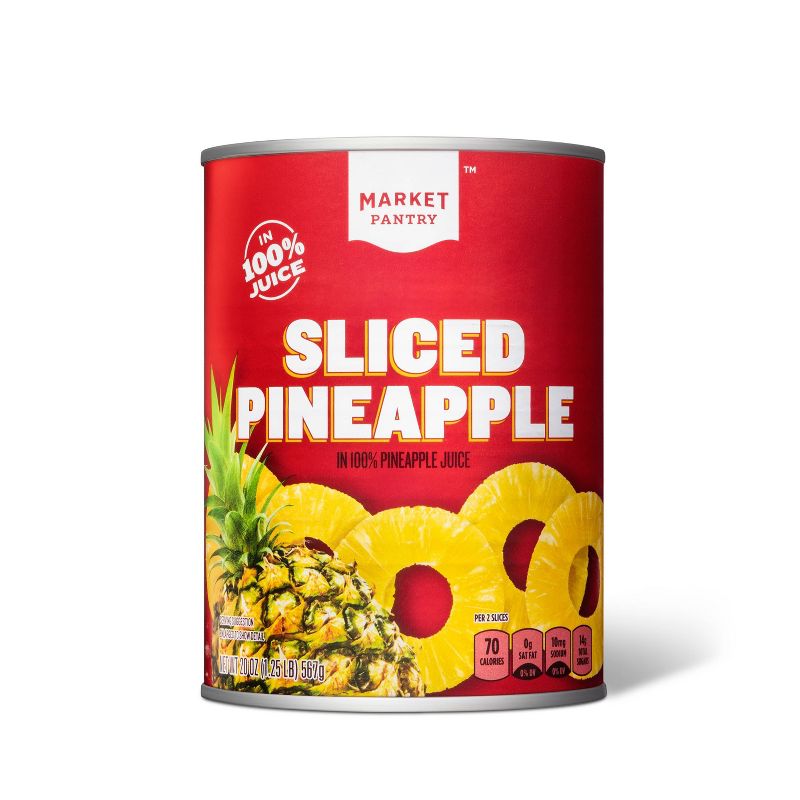 Sliced Pineapple in 100% Juice 20oz - Market Pantry&#8482;, 1 of 3