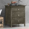 GlasFlength Nightstands Modern Three Drawer Bedside Table with Metal Handles Elegant Design for Bedroom Storage, Gray, 19"*15"*25" - 2 of 4