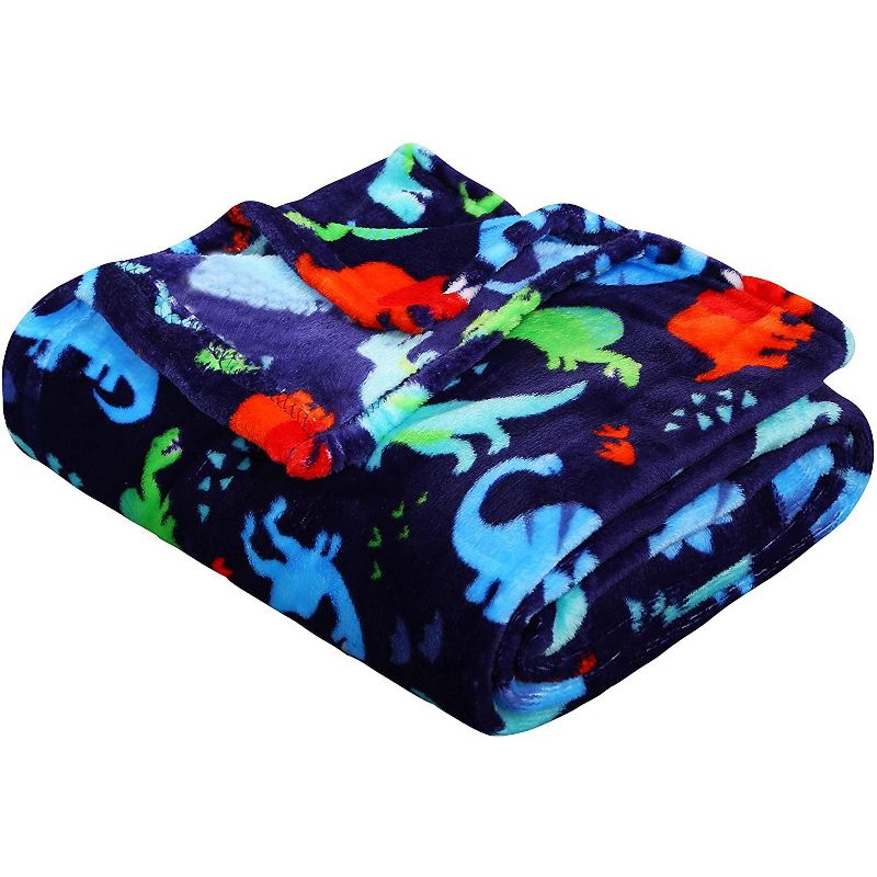 Extra Plush and Comfy Microplush Throw Blanket (50" x 60") Dino-Mite, 2 of 7