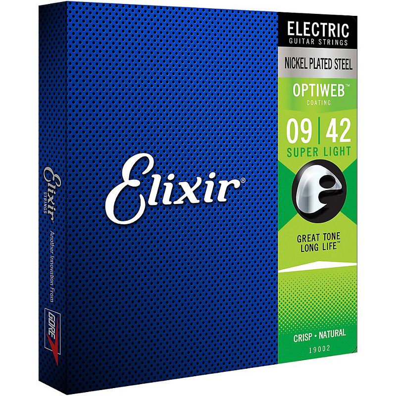 Elixir 2-Pack Light OPTIWEB Electric Guitar Strings and Light 80/20 Bronze POLYWEB Acoustic Guitar Strings Bundle, 2 of 7