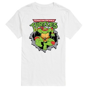 Men's - Teenage Mutant Ninja Turtles - Raphael Breaking Through Shirt Short Sleeve Graphic T-Shirt - 1 of 4
