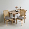 Dining Chairs Set of 2 with Rattan Back and Carved Rubberwood Frame, Linen Upholstery for Kitchen, Living Room, or Restaurant Use - 4 of 4
