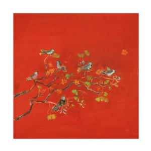 18" x 18" Kellie Day 'Bird Party' Unframed Wall Canvas - Trademark Fine Art: Modern Style Animal Artwork for All Ages - 1 of 4