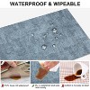 Aoibox Leather Heat Resistant Placemats Set of 6, Waterproof Wipeable Washable PU Table Mats, Easy to Clean Anti-Slip Dining Mats in Blue - 3 of 4