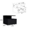 NicBex 1 Drawer Floating Nightstand,Wall Mounted Bedside Table with 2 Shelves,Modern Side Table for Bedroom - 3 of 4