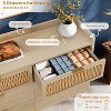 homfan 6 Drawer Double Dresser for Bedroom, 47" Wide Modern Chest of Drawers, Wooden Storage Rattan Dresser for Bedroom Living Room Hallway - 3 of 4