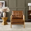 KINWELL Mid-Modern Accent Chair with Jute Rope Arms & Top-Grain Leather Upholstery - 2 of 4