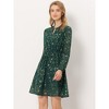 INSPIRE CHIC Women's Choker V Neck Vintage Flared Gilding Metallic Shiny Star A-Line Dress - 3 of 4