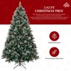 Gulches 8Ft Snow Frosted Artificial Xmas Tree,Pre-Decorated(Pinecones/Berries),Metal Stand - 4 of 4