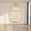 Outdoor Swing Egg Chair,Garden Rattan Hanging Egg Chair With Water Resistant Cushion,Egg Chair For Patio,Garden-Cuddlewood - 3 of 4