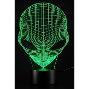 3D Illusion Grow LED Alien Shapes Lamp 7 Colors USB Power - 1 of 4