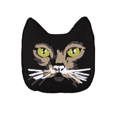 Gallerie II 18" x 20" Black Cat Shaped Halloween Throw Pillow