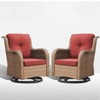 POCASSY Wicker Swivel Rocking Chairs, Oversized Rocker Patio Chairs Set Rattan Glider Chairs for Outdoor Porch Deck Backyard - 2 of 4
