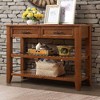 PAGED 42" Mid-Century Console Table with 2 Drawers & 2-Tier Shelves, Solid Wood Entryway Table, Entryway Sofa Table for Living Room - 2 of 4