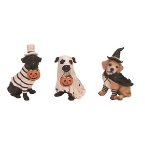 Transpac Resin Halloween Pup Figurine Set of 3 Halloween Home Decorations - 1 of 2