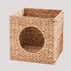13" x 13" x 13" Water Hyacinth Woven Wicker Square Cat Bed Cave for Small and Medium Cat Breeds and Chihuahua - 3 of 4
