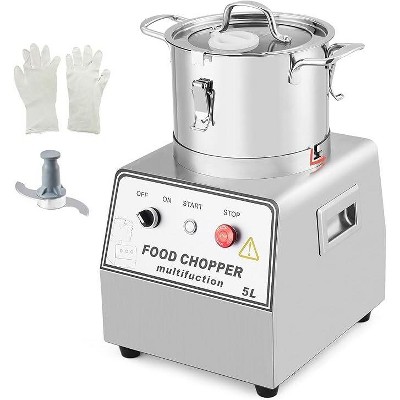 Commercial Food Processor, Chopper Meat Grinder, Multi-Functional Food Processor with Stainless Steel Body & Blade, Gloves, Brush, 110V