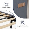 King Bed Frame with Wingback Headboard, Velvet Upholstery Platform Bed, No Box Spring Needed, Wood Slats Support, Noise Free, Easy Assembly - 3 of 4