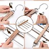 HOUSE DAY Wood Space Saving Pants Organize Hangers Non Slip Multi Functional Pants Rack Walnut 2 Pack - 2 of 4