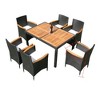 VisioGear Patio Seating Sets, 7 Pieces Patio Seating Sets with Wood Table Top, Outdoor Space Saving Chairs, Black & White, 22.8"*22.8"*33.5" - 2 of 4