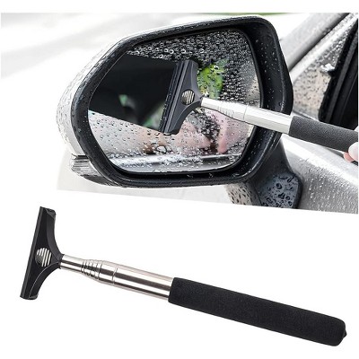 TruAIR Car Rearview Mirror Wiper, Telescopic Auto Glass Squeegee Cleaning Tool