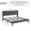 COZONY Upholstered Full/Queen/King Bed Frame with Wingback Headboard, Velvet Platform Bed - 2 of 4