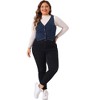 Agnes Orinda Women's Plus Size Sleeveless V Neck Button Down Casual Jean Denim Vest - 3 of 4