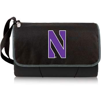 NCAA Northwestern Wildcats Blanket Tote Outdoor Picnic Blanket - Black