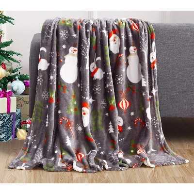 Elegant Comfort Super Soft Christmas Prints Blanket Home D¨¦cor, Warm Cozy Throws for Winter Bedding.