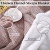 Heated Electric Throw Blanket, Soft Flannel Thicken Heated Blankets for Couch, 5 Heat Settings, 4 Hours Auto Shut Off, Pink, 50"x 60" - 3 of 4