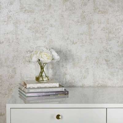Pearl Leaf Distressed Gold Vinyl Peel and Stick Wallpaper Roll