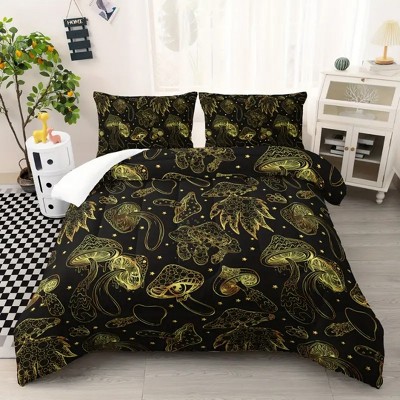 Acoinel 3 Pcs Mushroom Comforter Set with 2 Pillowcases