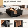 Whisen High Gloss Extendable Coffee Table with Sliding Tabletop and Hidden Storage Compartment - image 3 of 4