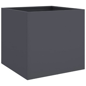 vidaXL Steel Planter-Anthracite Rectangular Flower Box for Garden/Patio Decor 19.3"x18.5"x18.1" Cold-Rolled Steel with Sturdy Frame DIY Outdoor - 1 of 4