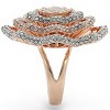 Slickblue Women's Rose Gold + Rhodium-Plated Brass Ring with Clear Crystals, Stylish Cocktail Statement, Size 5-10 - 3 of 4