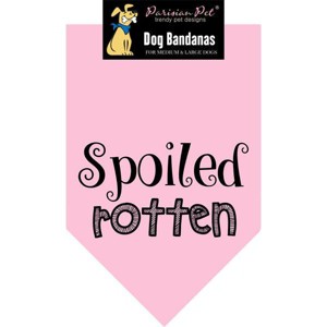 Parisian Pet 'Spoiled Rotten' Bandana for Dogs & Cats - Trendy, Comfortable, Funny Pink Dog Bandana - 1 of 2